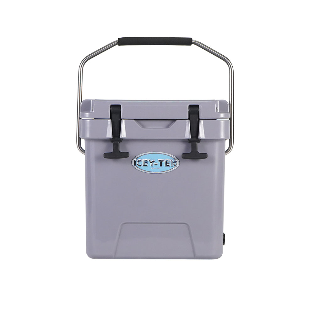 Icey-Tek 18 Litre Cube Cool Box With Handle - Steel Grey