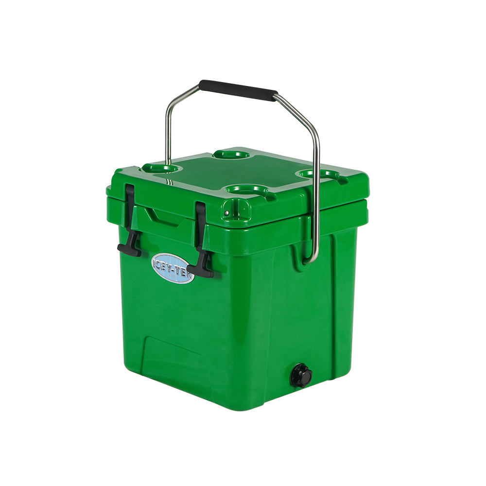 Icey-Tek 18 Litre Cube Cool Box With Handle - Forest Green