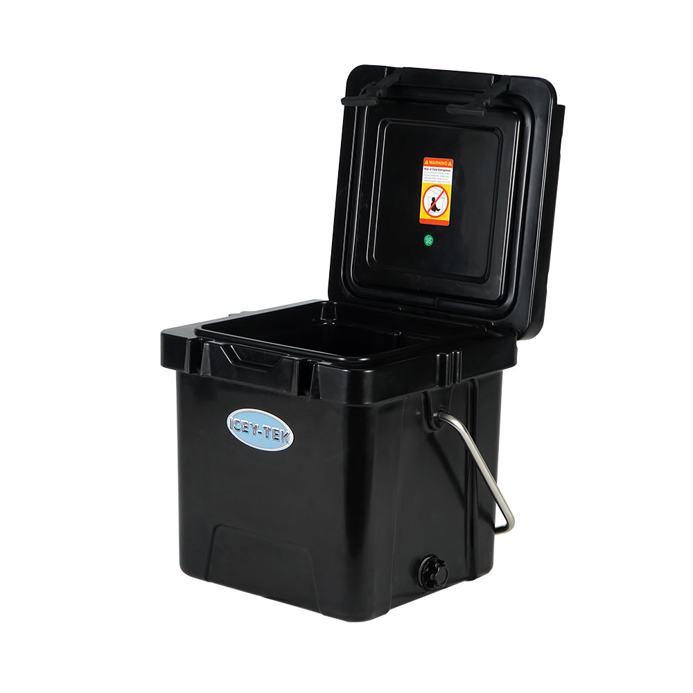 Icey-Tek 18 Litre Cube Cool Box With Handle - Jet Black