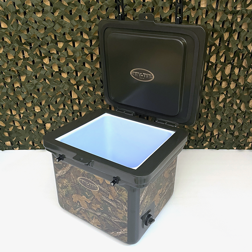 Icey-Tek 25 Litre Cube Cool Box In Woodland Camo