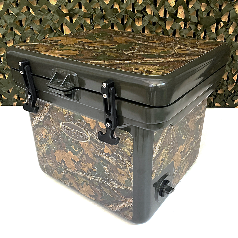 Icey-Tek 25 Litre Cube Cool Box In Woodland Camo