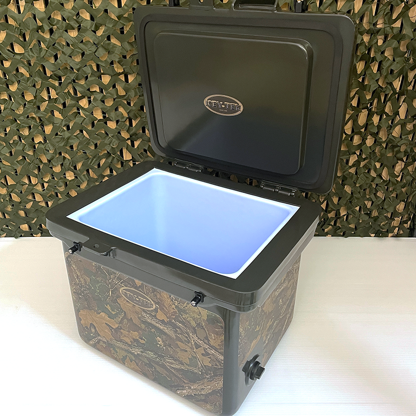 Icey-Tek 40 Litre Cube Cool Box In Woodland Camo