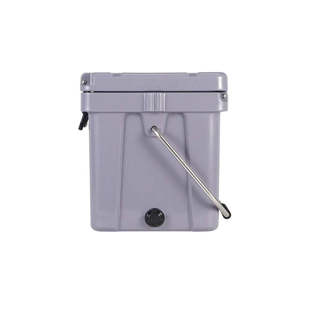 Icey-Tek 18 Litre Cube Cool Box With Handle - Steel Grey