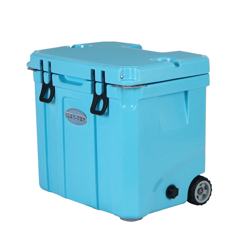 Icey-Tek 35 Litre Cool Box With Wheels - Baby Blue