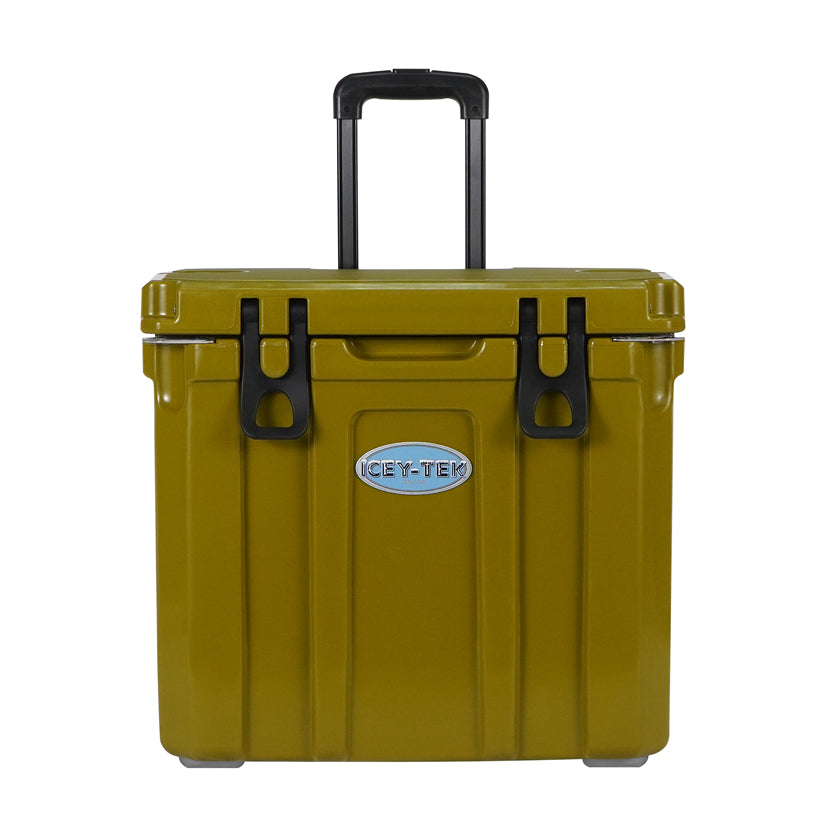 Icey-Tek 35 Litre Cool Box With Wheels - Army Green