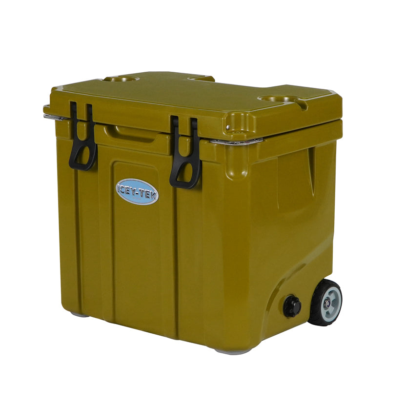 Icey-Tek 35 Litre Cool Box With Wheels - Army Green