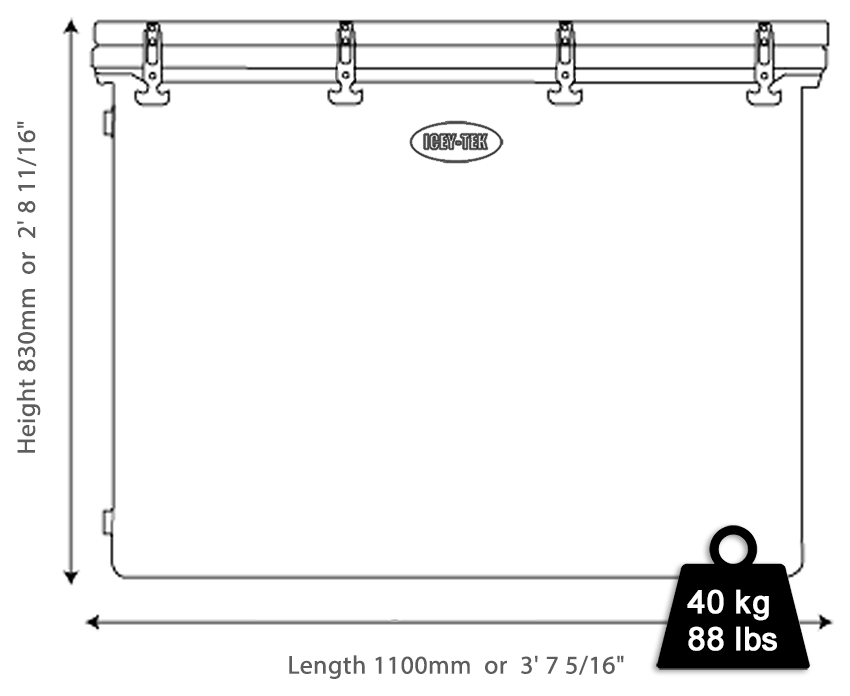 Icey-Tek 450 Litre Insulated Ice Bath Size Diagram