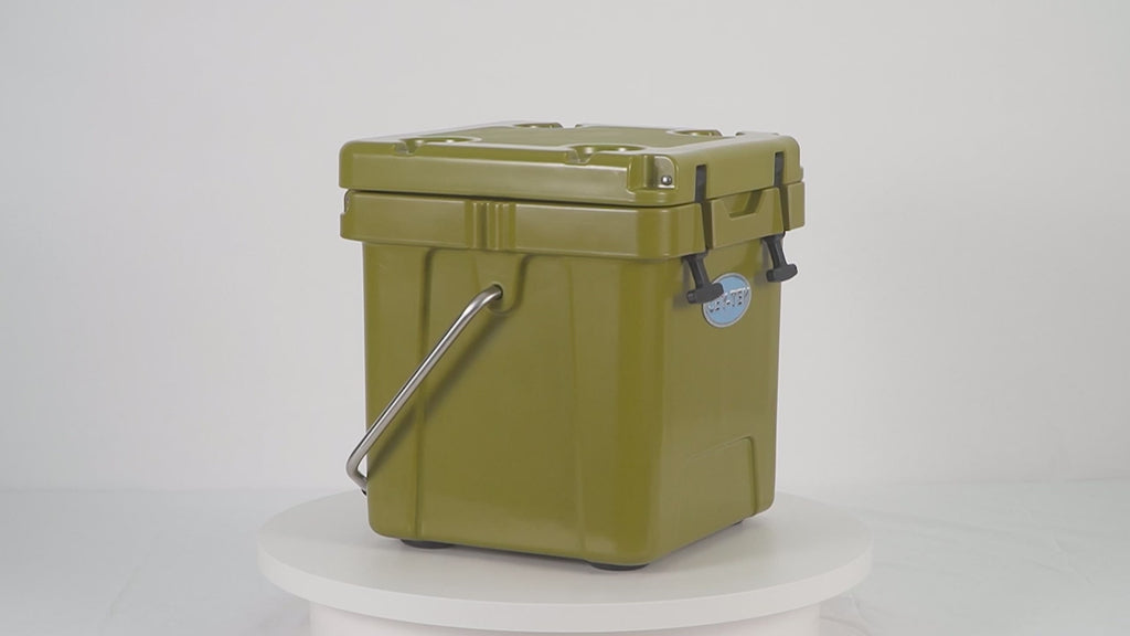Icey-Tek 18 Litre Cool Box With Handle - Army Green