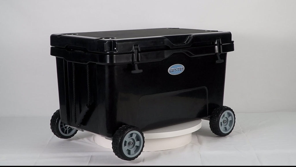 Icey-Tek 85 Litre Cool Box With Wheels - Jet Black