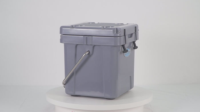 Icey-Tek 18 Litre Cool Box With Handle - Steel Grey