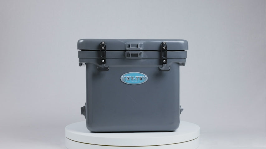 Icey-Tek 25 Litre Cube Cool Box In Steel Grey