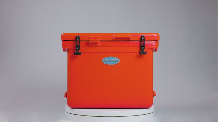 Icey-Tek 55 Litre Cube Cool Box In Flame Orange