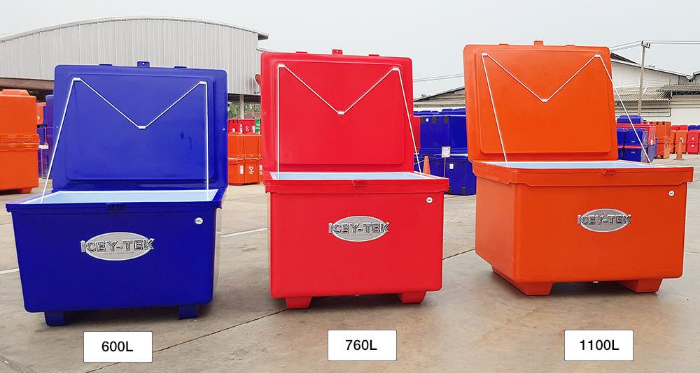 Icey-Tek 600, 760 and 1,100 Litre Large Cool Boxes With Forklift Runners