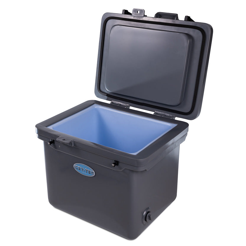 Icey-Tek 40 Litre Cube Cool Box In Steel Grey