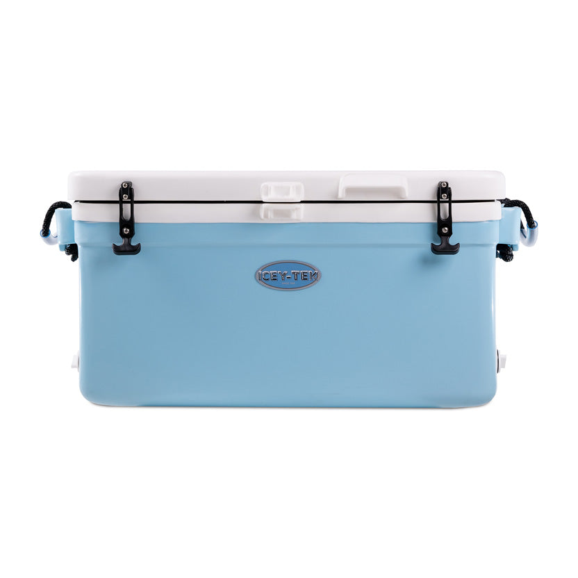 Icey-Tek 56 Litre Long Cool Box In Baby Blue + White