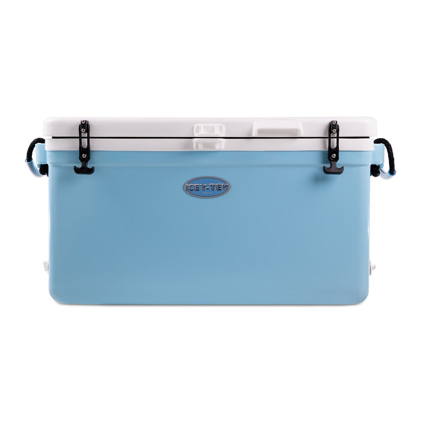 Icey-Tek 70 Litre Long Cool Box In Baby Blue + White