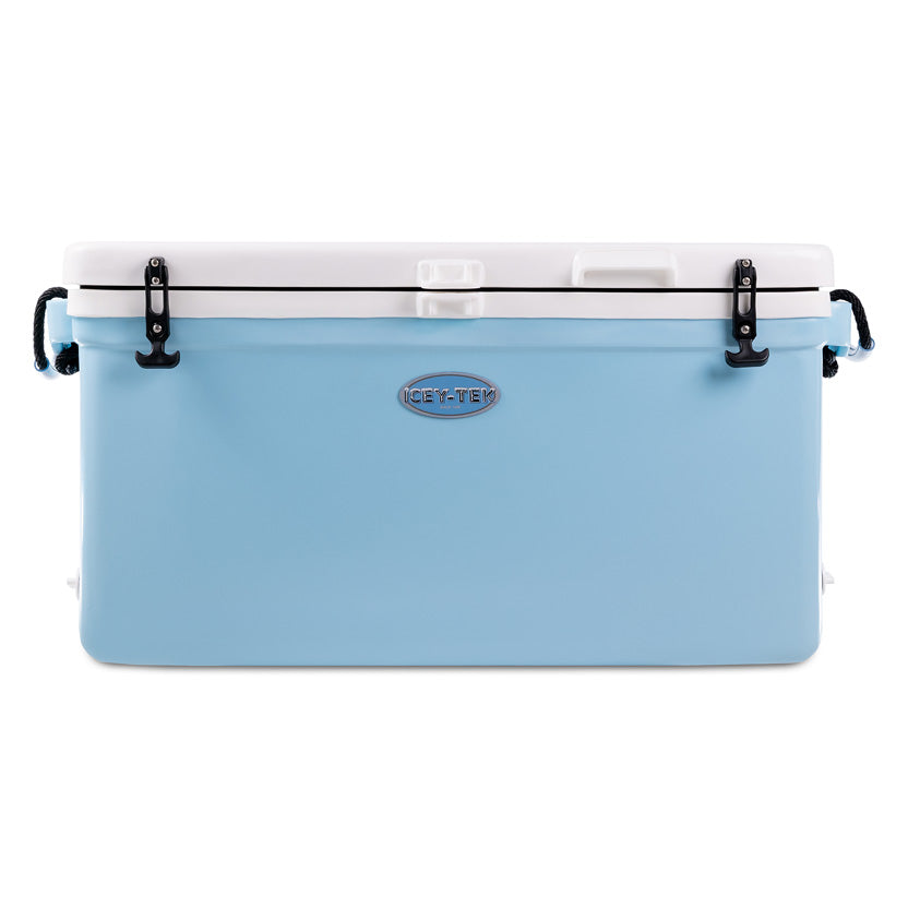 Icey-Tek 90 Litre Long Cool Box In Baby Blue + White