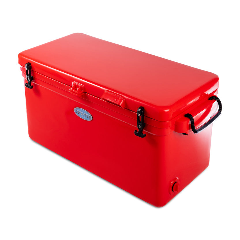 Icey-Tek 90 Litre Long Cool Box In Candy Red