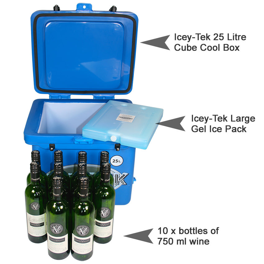 Icey-Tek Large Gel Pack with Cool Box and wine