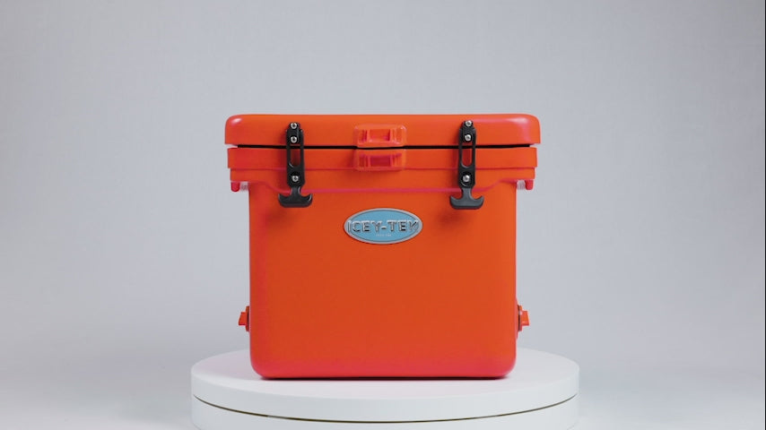 Icey-Tek 25 Litre Cube Cool Box In Flame Orange